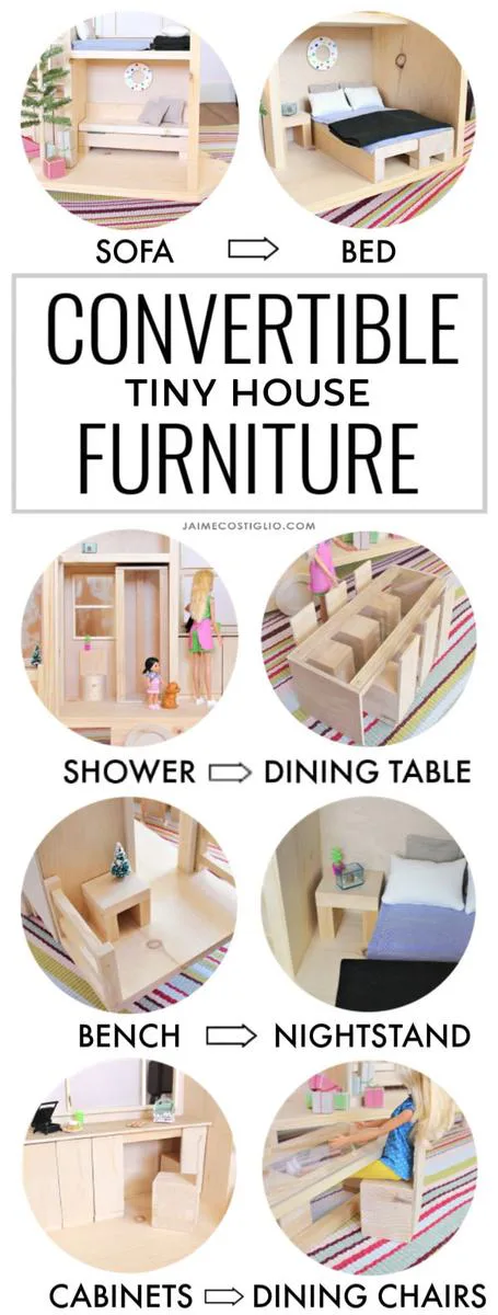 Tiny House Dollhouse for Barbies or 12" Dolls, step 10