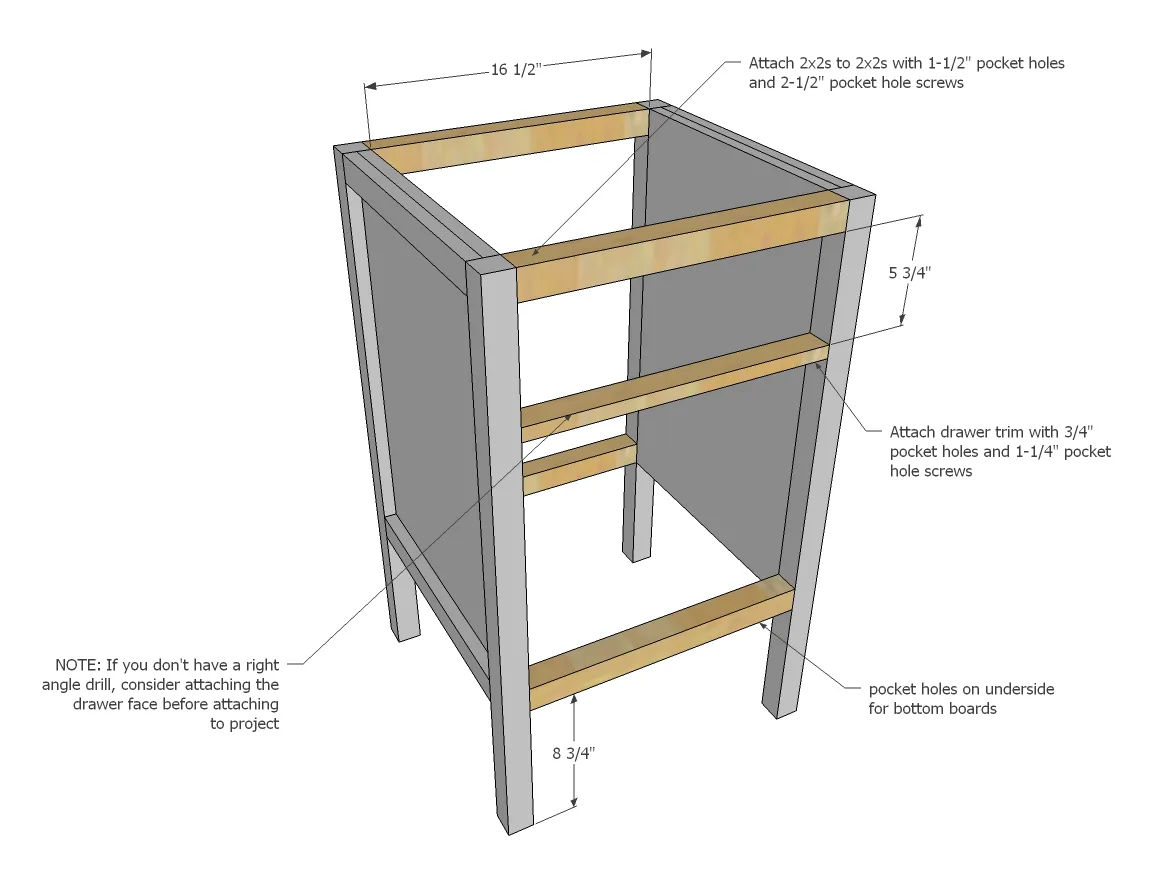 Tiny Kitchen Island Prep Cart with Trash, step 3