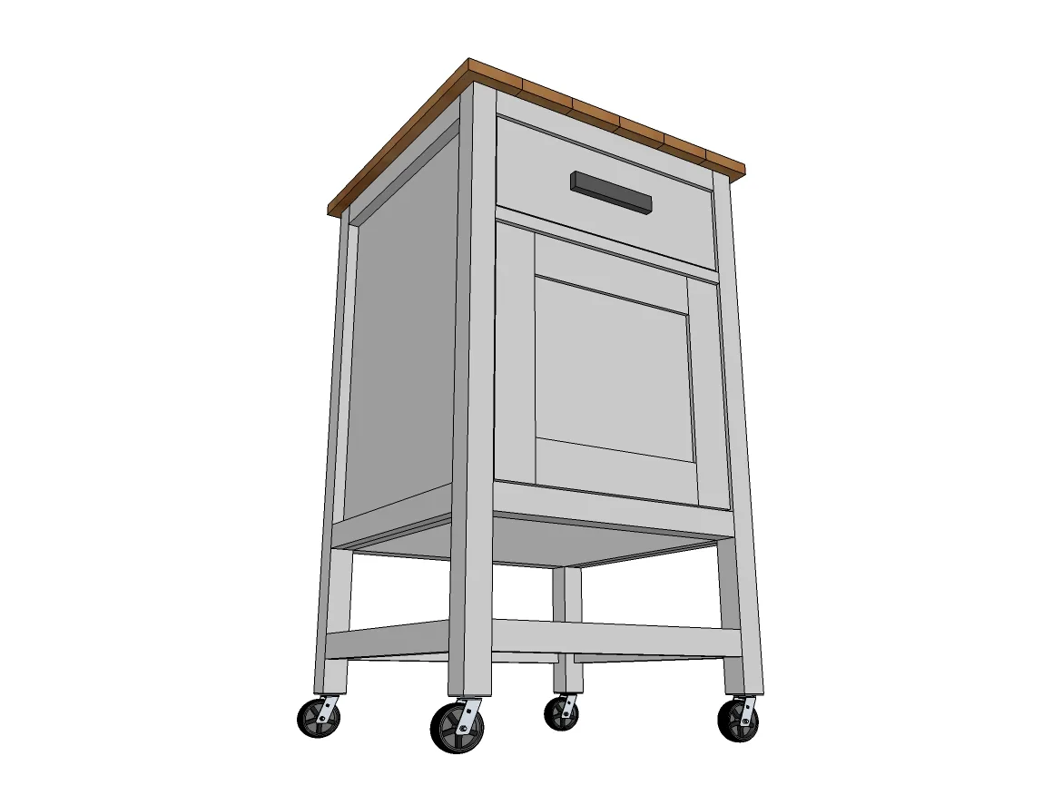 Tiny Kitchen Island Prep Cart with Trash, step 8