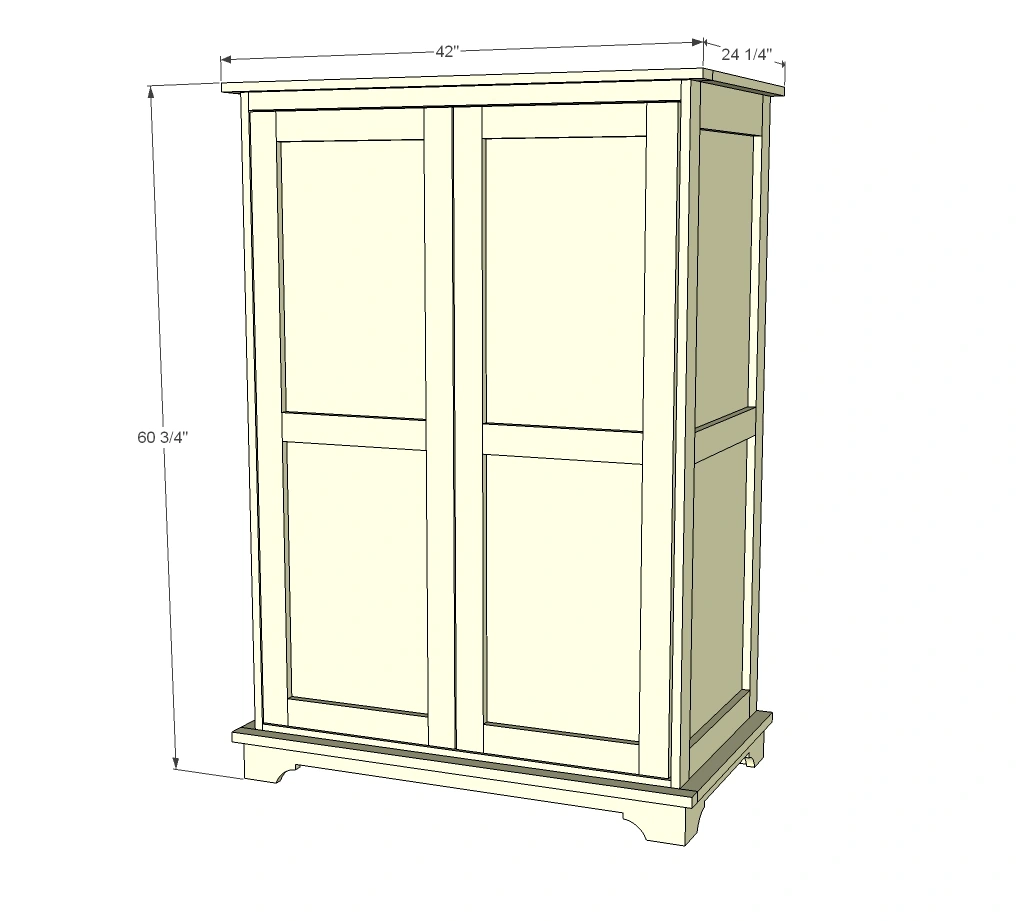 Toy or TV Armoire dimension diagram 1