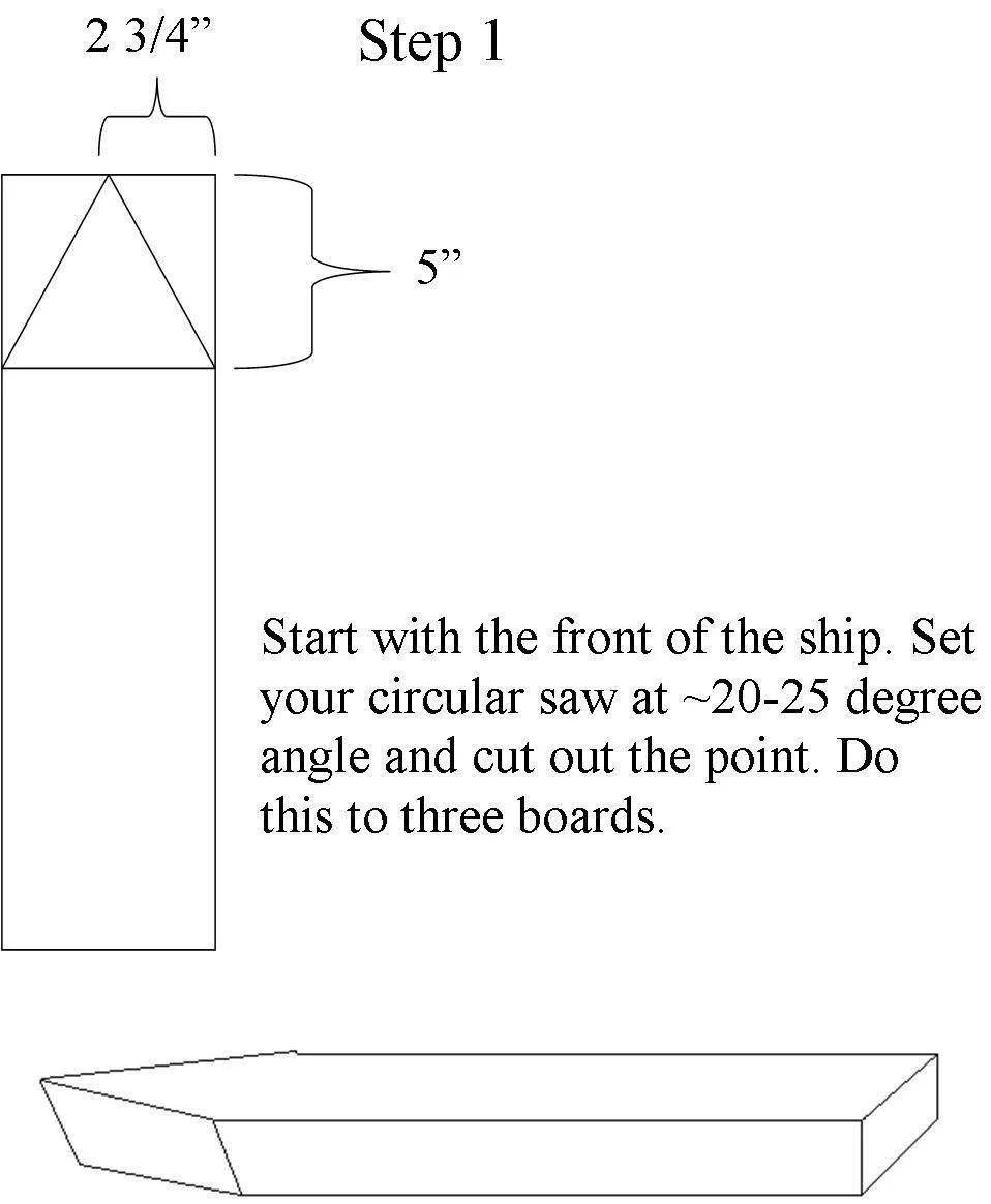 Toy Pirate Ship, step 1