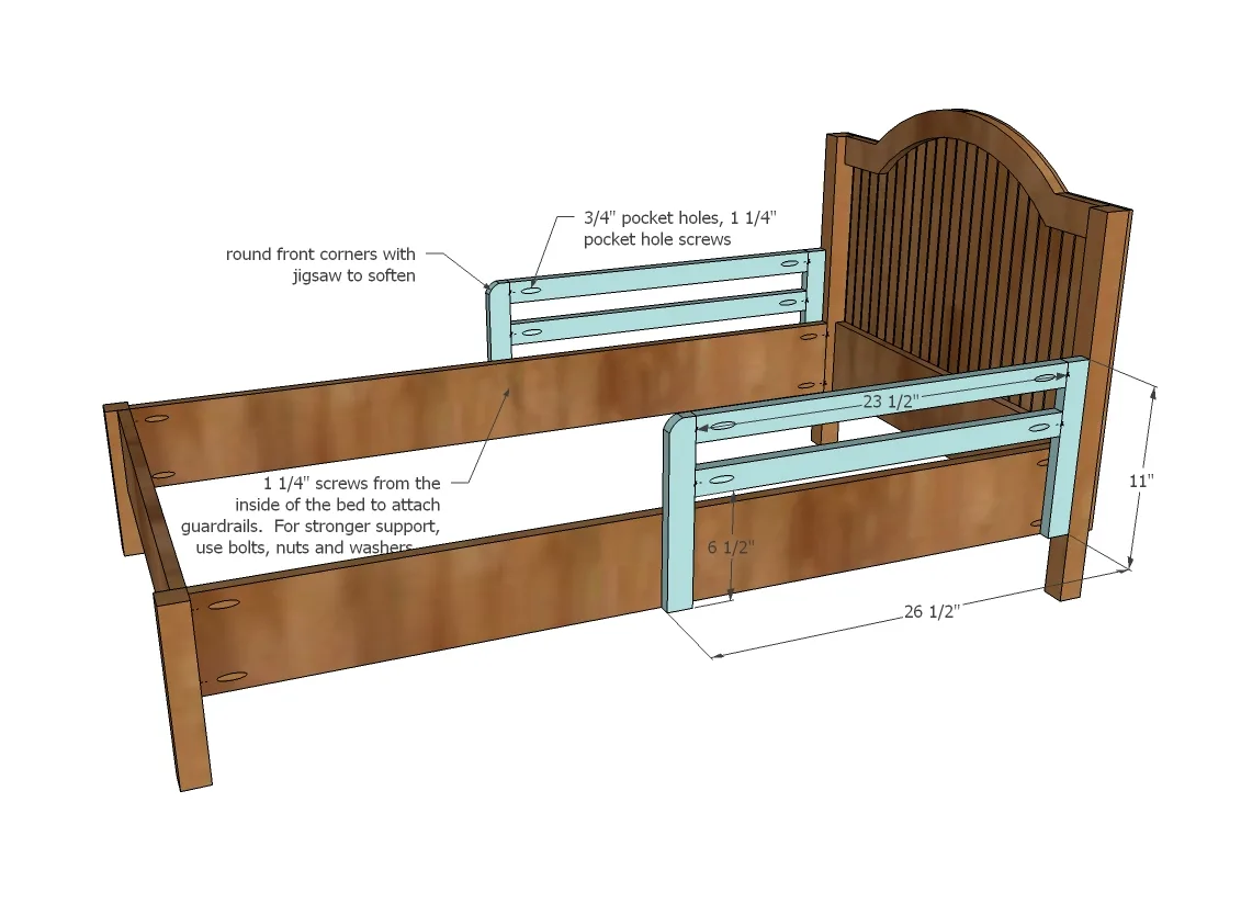 Traditional Wood Toddler Bed, step 6