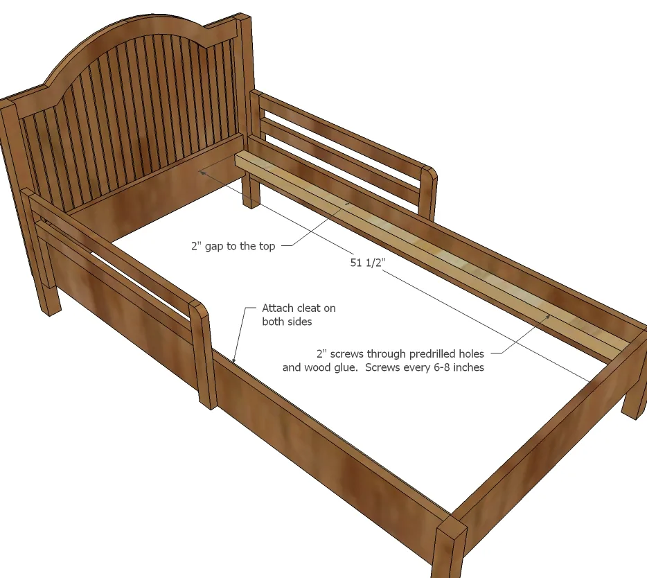 Traditional Wood Toddler Bed, step 7