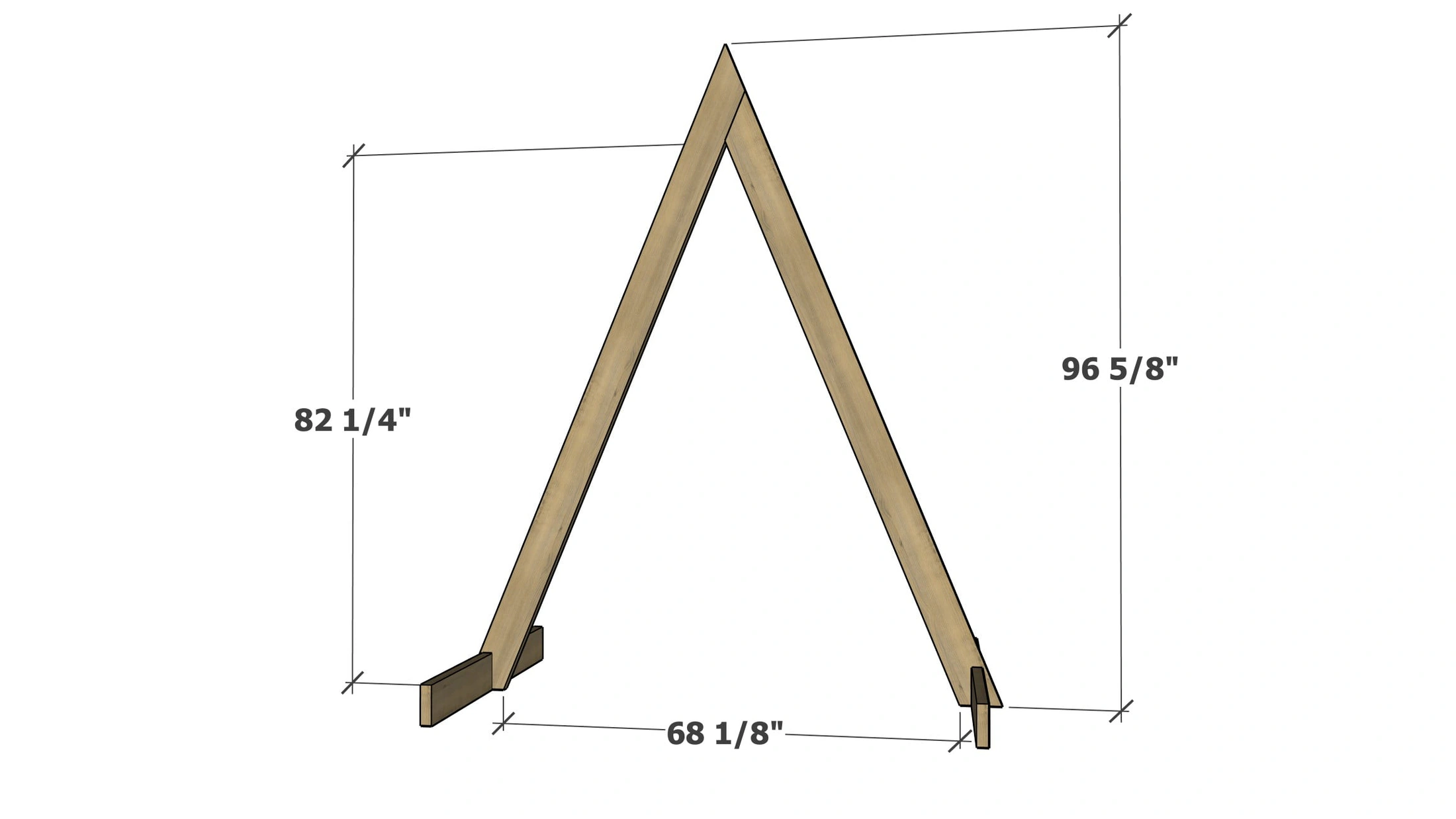 Triangle Wedding Arch dimension diagram 1
