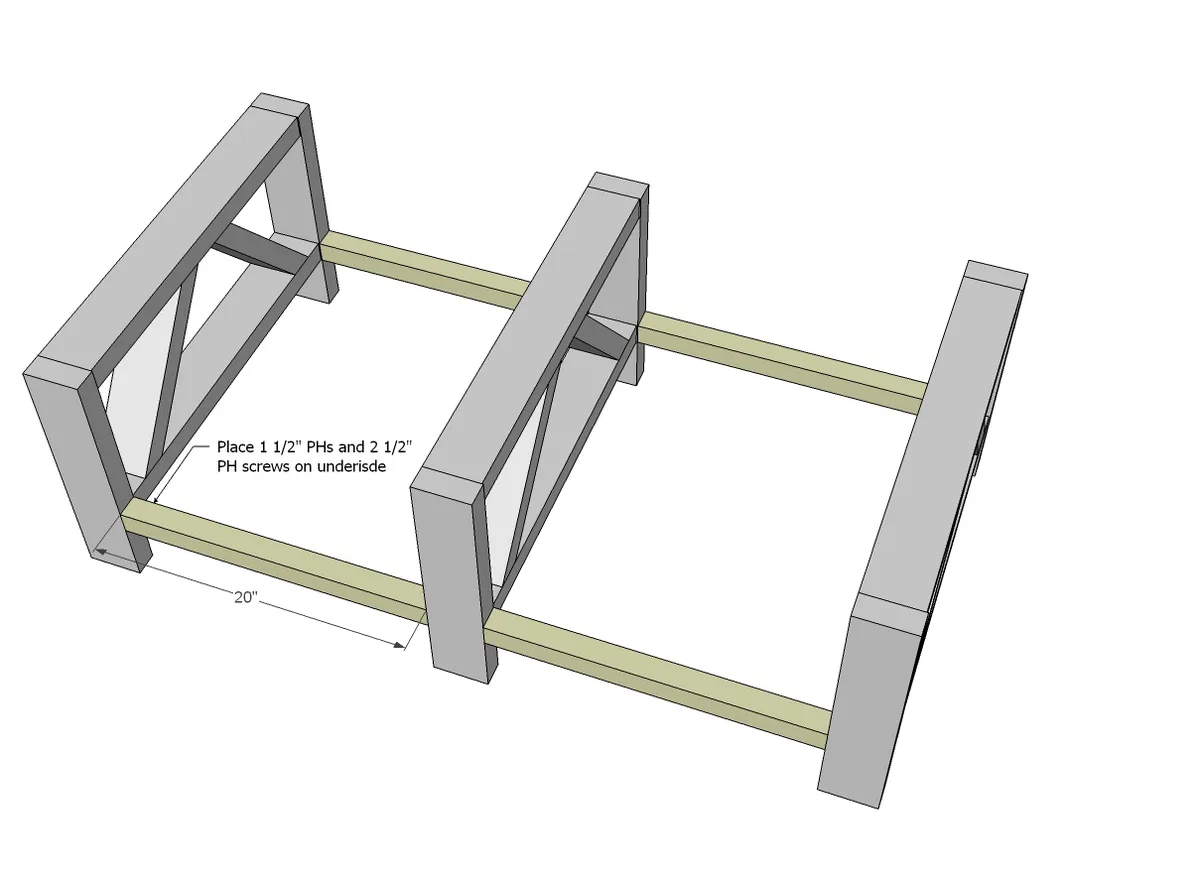 Triple Truss Coffee Table, step 3