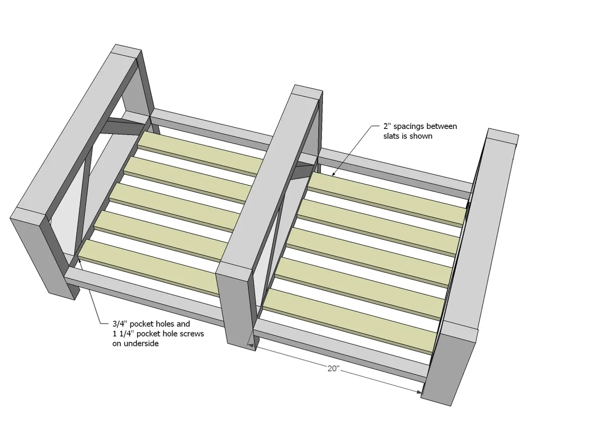 Triple Truss Coffee Table, step 4