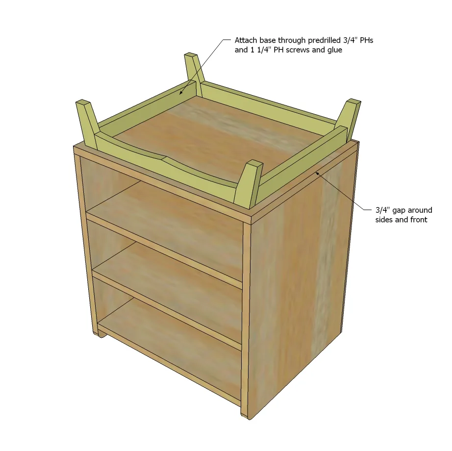 Two Drawer/Shelf Modern Nightstand, step 10