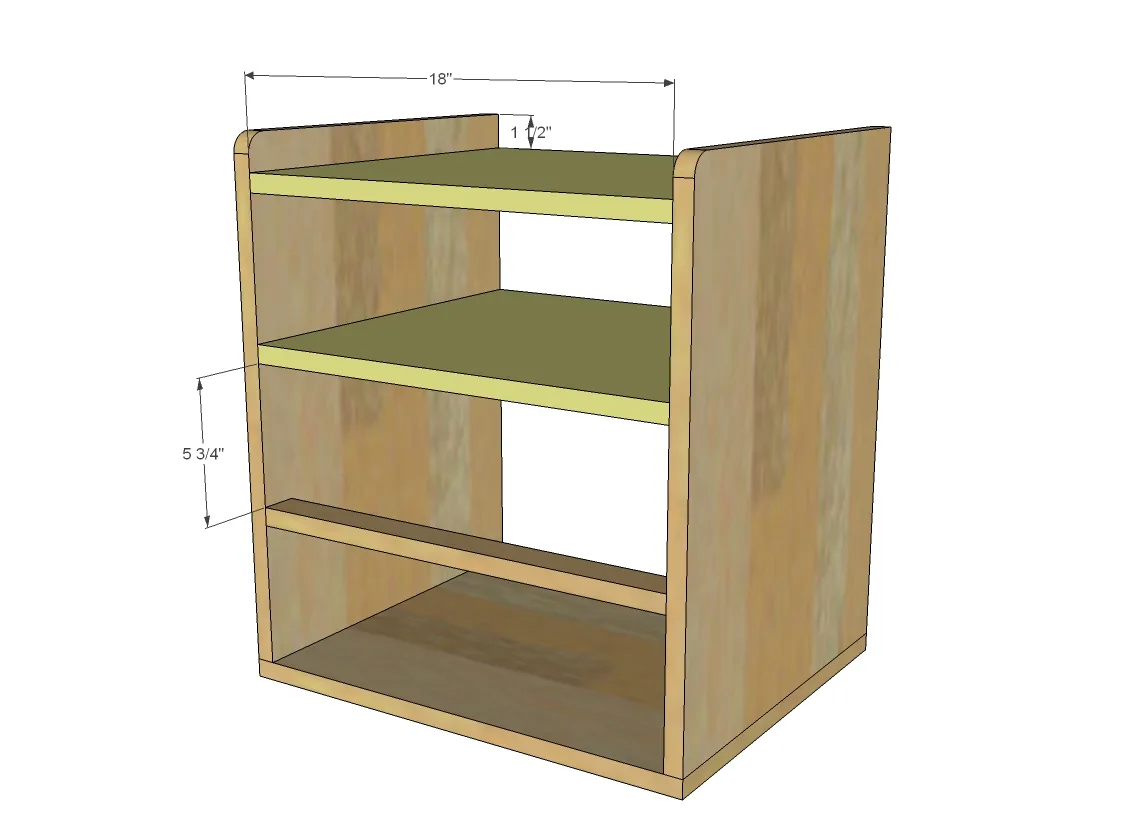 Two Drawer/Shelf Modern Nightstand, step 5