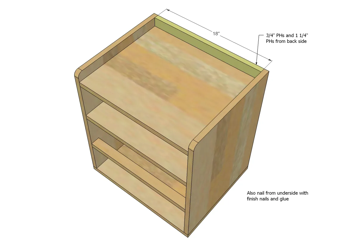 Two Drawer/Shelf Modern Nightstand, step 6
