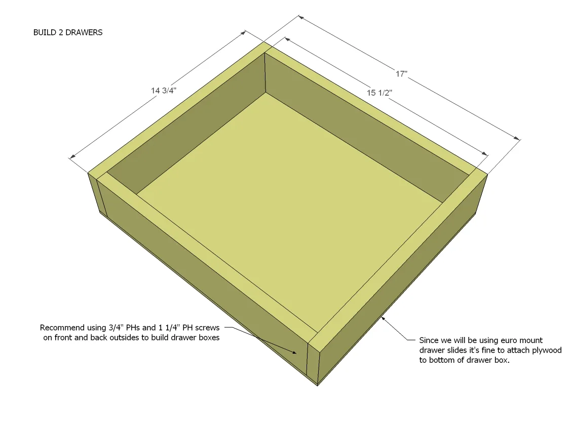 Two Drawer/Shelf Modern Nightstand, step 7