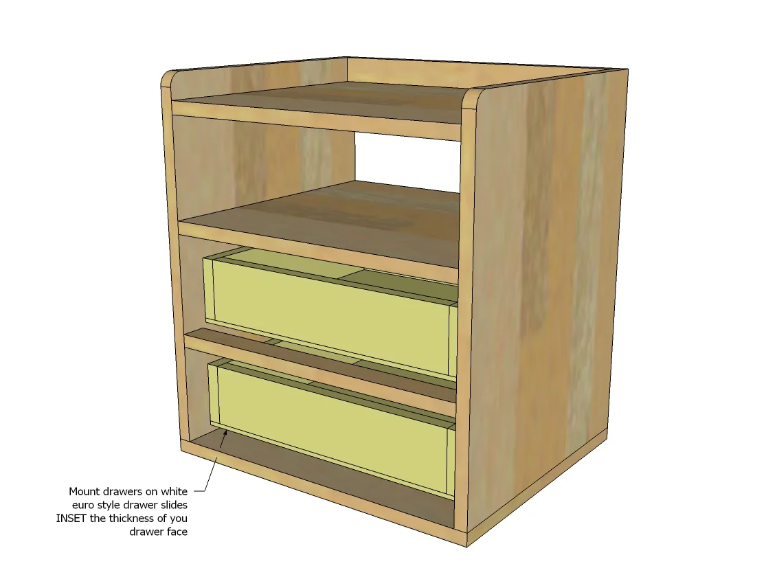 Two Drawer/Shelf Modern Nightstand, step 8