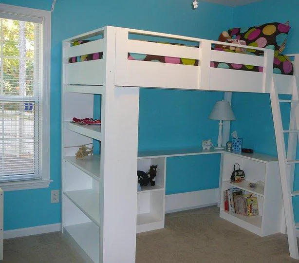 Under Loft Bed Tall Bookcase