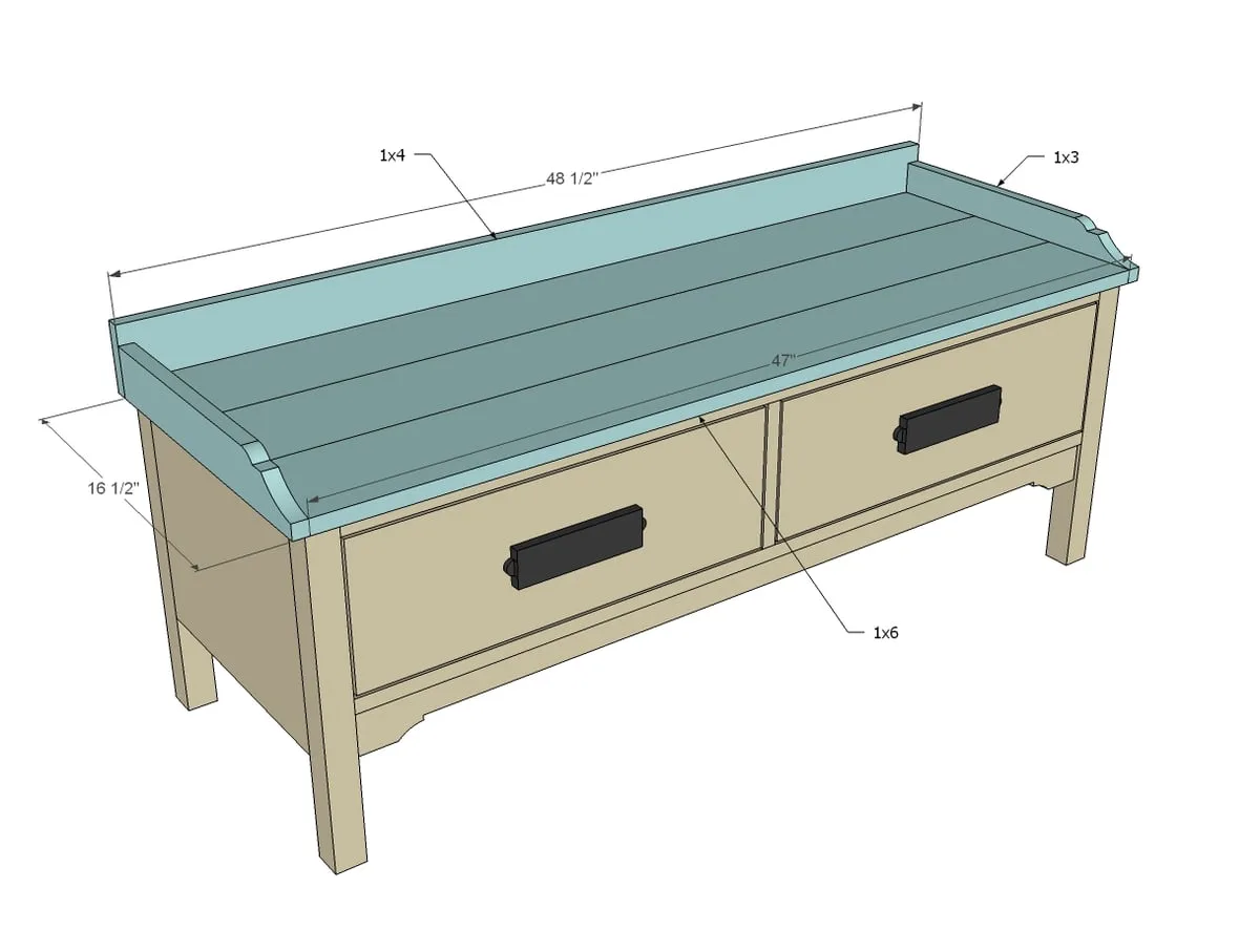 Vintage Drawer Bench, step 9