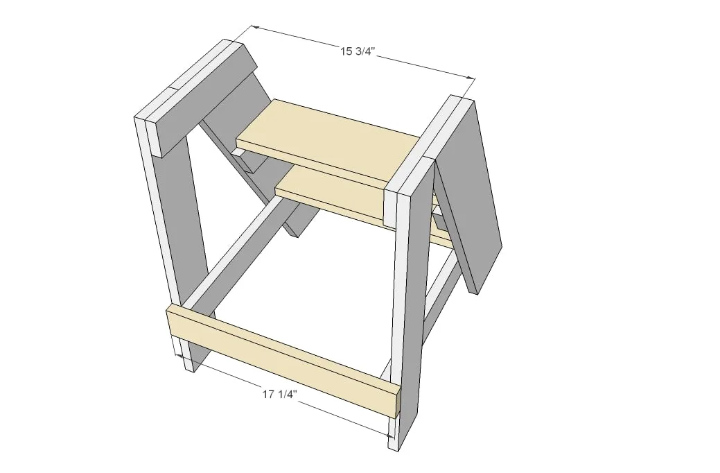 Vintage X-Back Step Stool and End Table, step 2