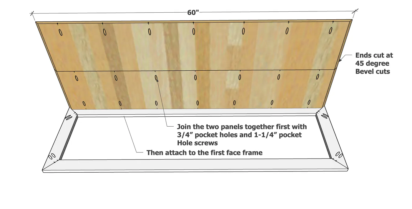 Waterfall Framed 60” Rectangle Coffee Table, step 2