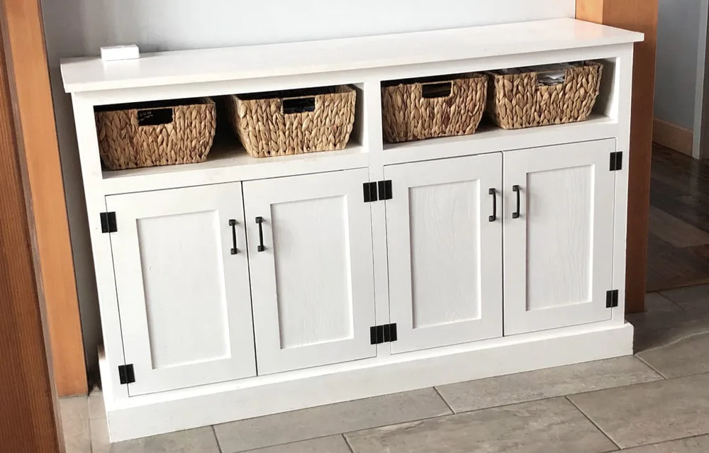 Wide Entryway Console with Open Shelves