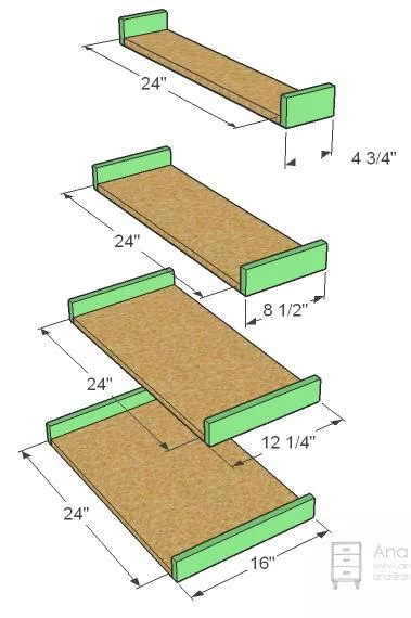 Wide Painter’s Ladder Shelf, step 4