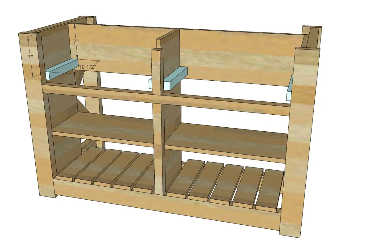 Wide Rustic X Kitchen Island, step 10