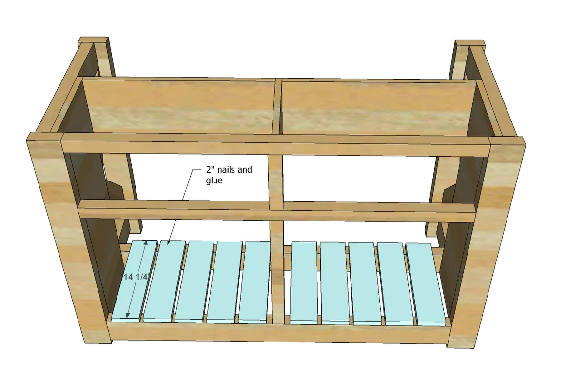 Wide Rustic X Kitchen Island, step 8