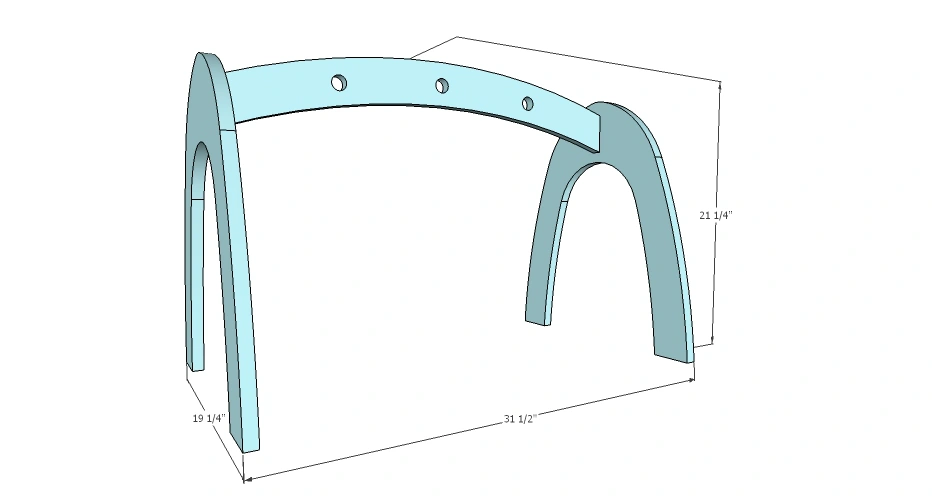Wood Baby Gym dimension diagram 1