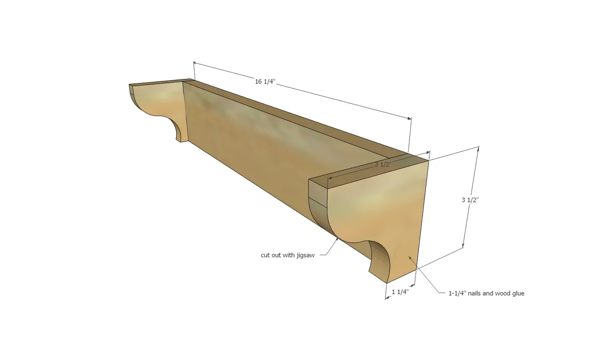Wood Christmas Tree Shelf, step 1