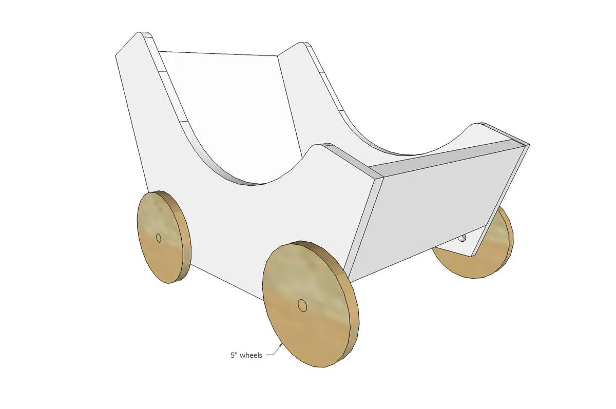 Wood Doll Pram or Stroller, step 4