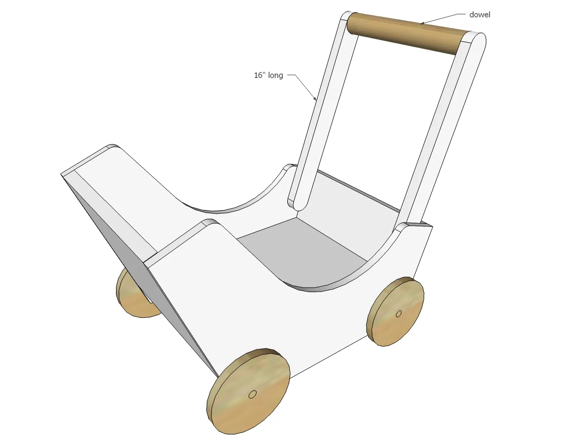 Wood Doll Pram or Stroller, step 5