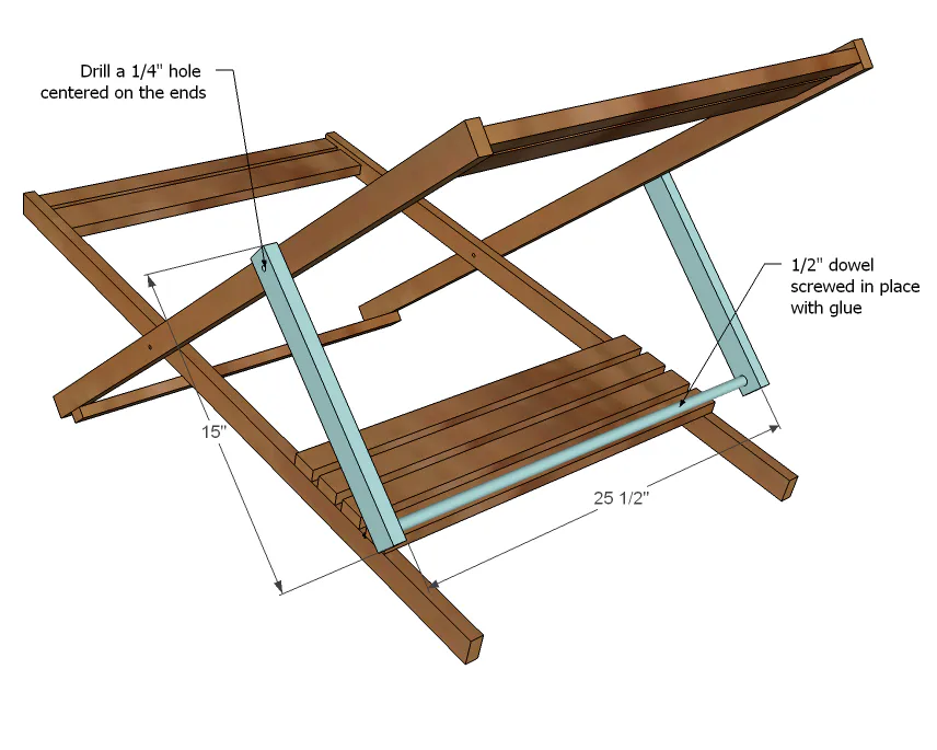Wood Folding Sling Chair, Deck Chair or Beach Chair, step 4