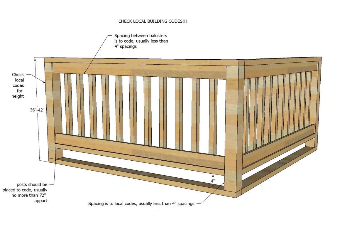Wood Handrail dimension diagram 1