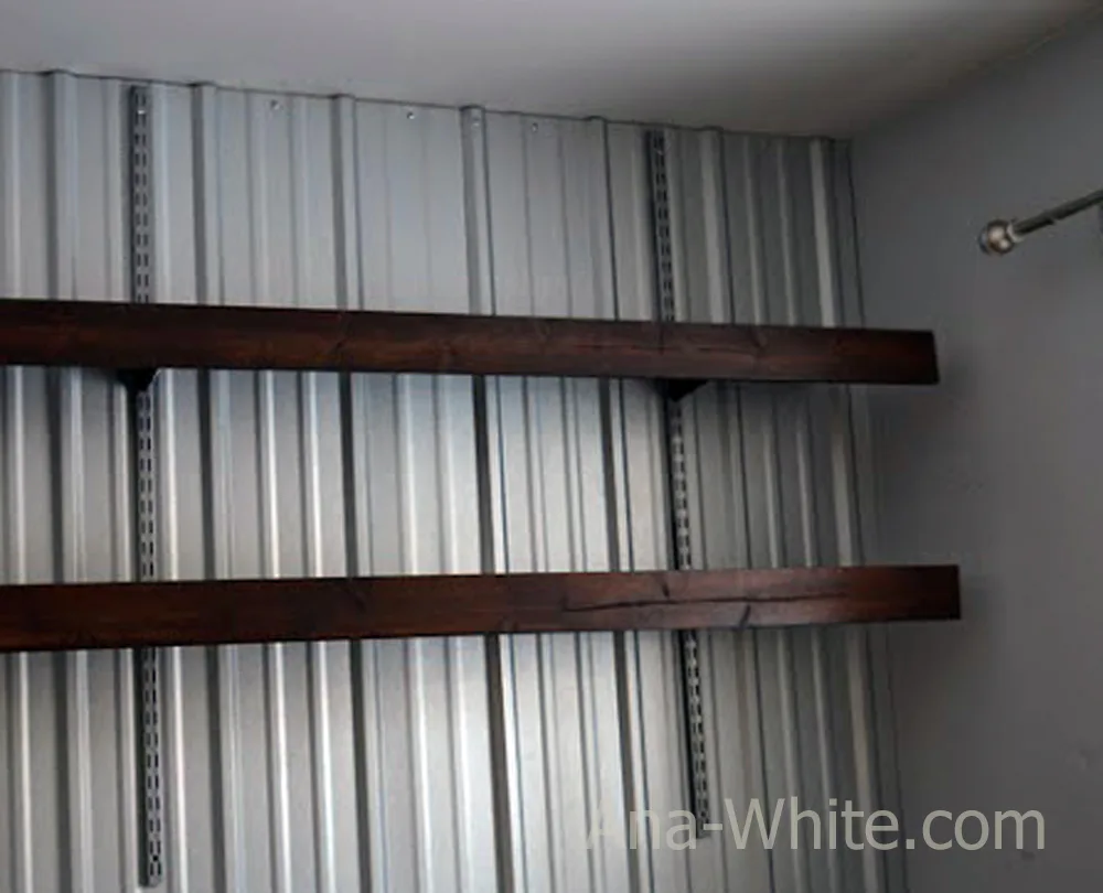 Wood Shelf Covers over Wire Shelving Brackets and Tracks, step 6