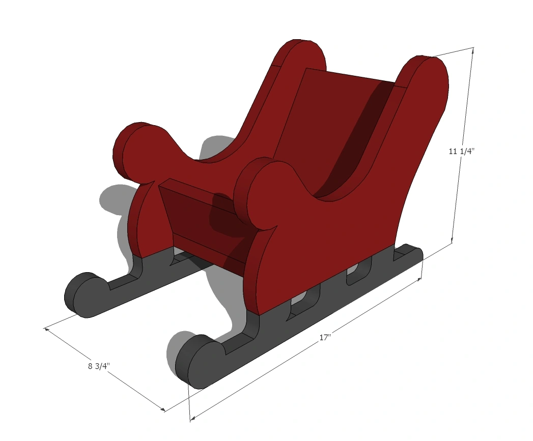 Wood Sleigh Free Pattern dimension diagram 1