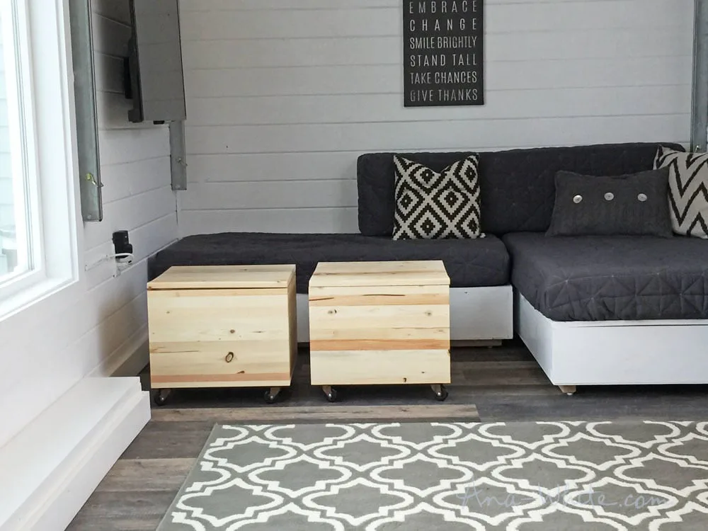 Wood Storage Stools