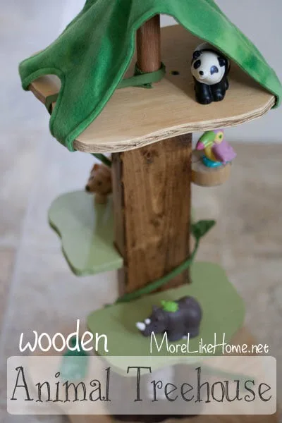 Wooden Animal Treehouse by More Like Home