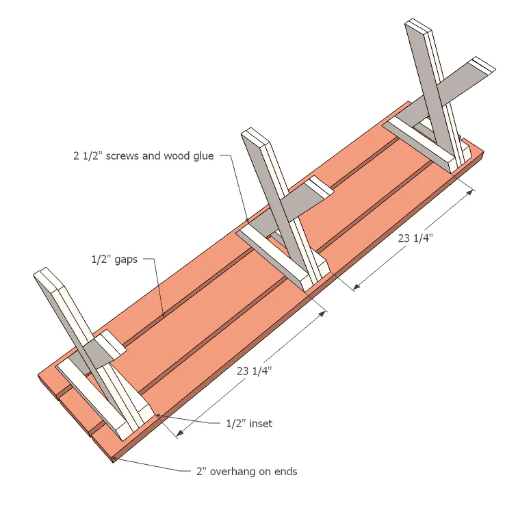 X Bench (Works with X Outdoor Table), step 4