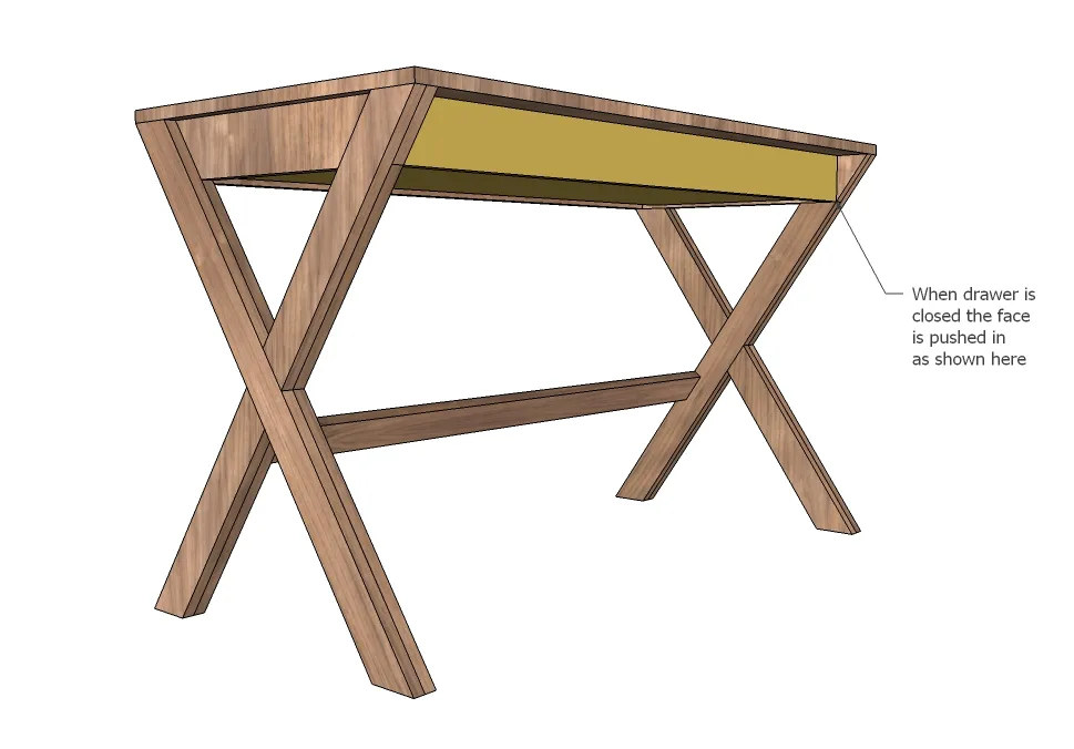 X Desk With Drawer, step 12