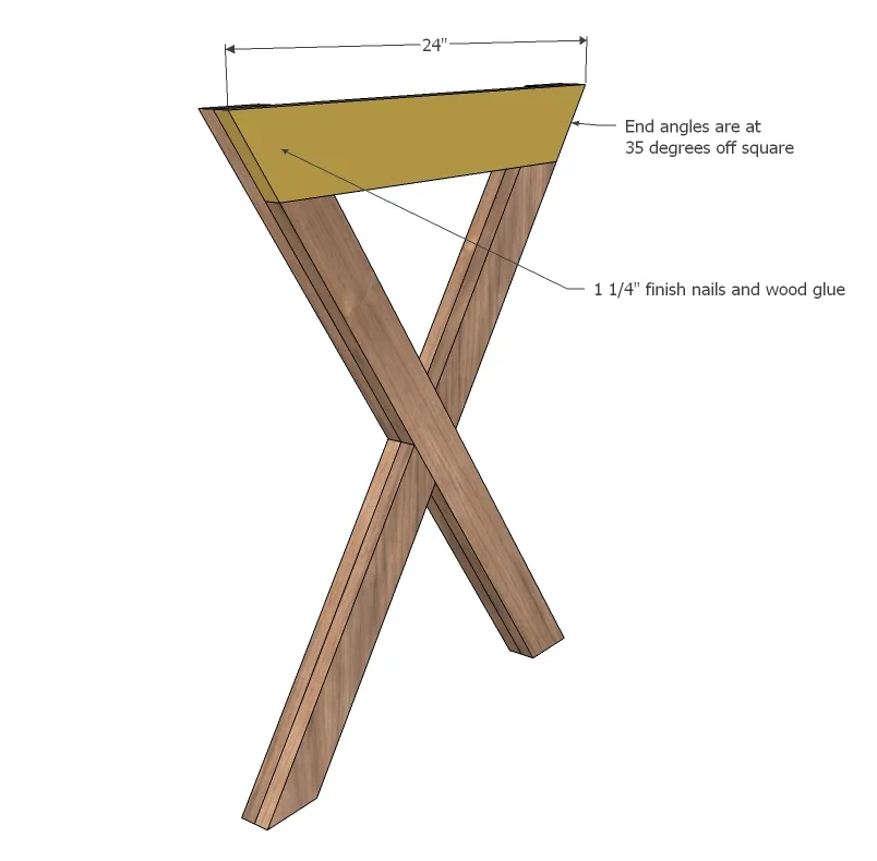 X Desk With Drawer, step 6