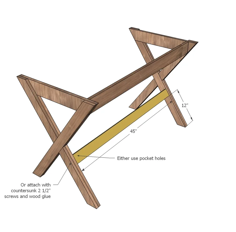 X Desk With Drawer, step 8